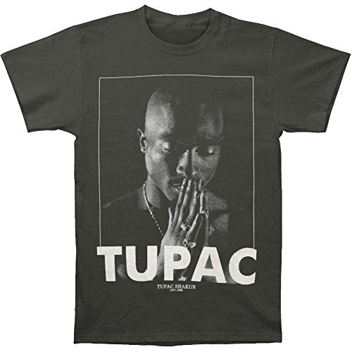 Tupac Men's Praying Charcoal T-Shirt